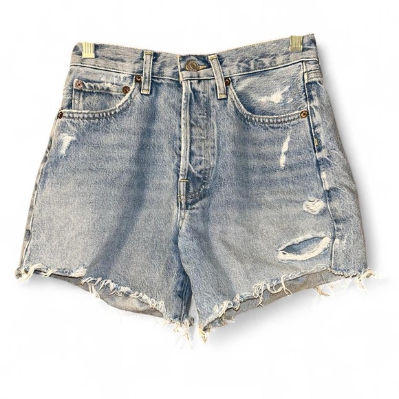 Agolde Parker Long Short Size 23 Women’s Blue - Picture 2 of 9